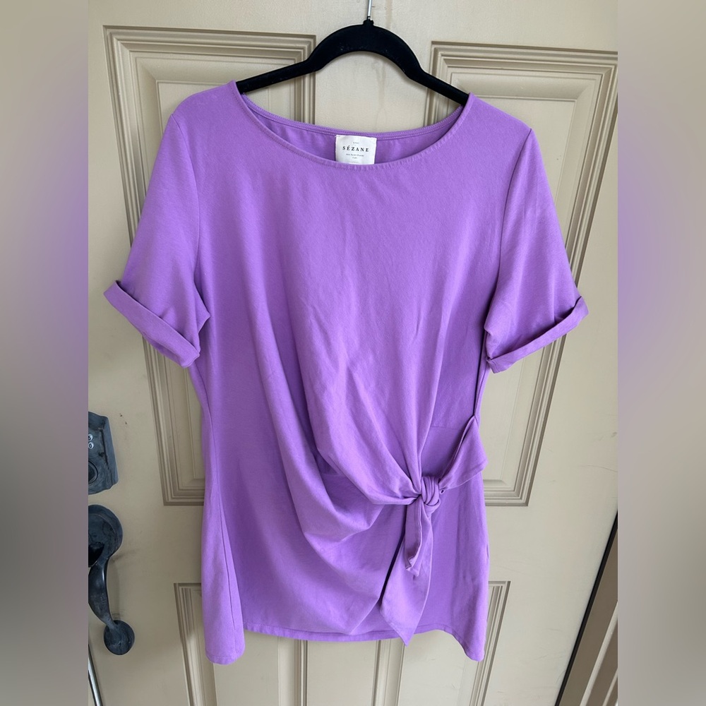 Sézane Bateau Neckline Mini Dress purple size XXL - Picture 5 of 11